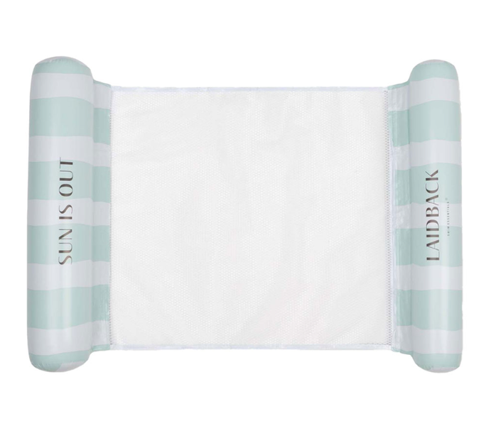 Swim Essentials opblaasbare waterhangmat groen/wit