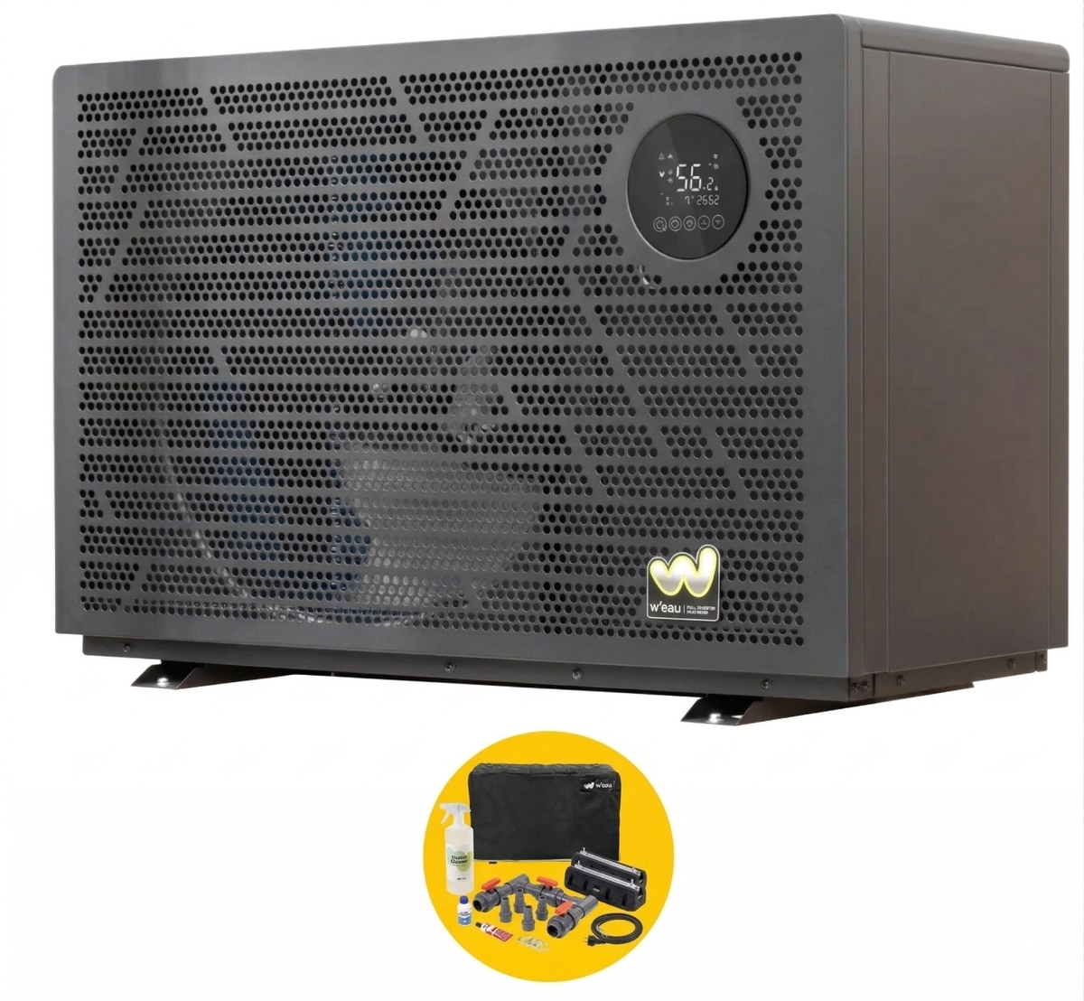 W'eau Full Inverter 20 zwembad warmtepomp met gratis installatiekit
