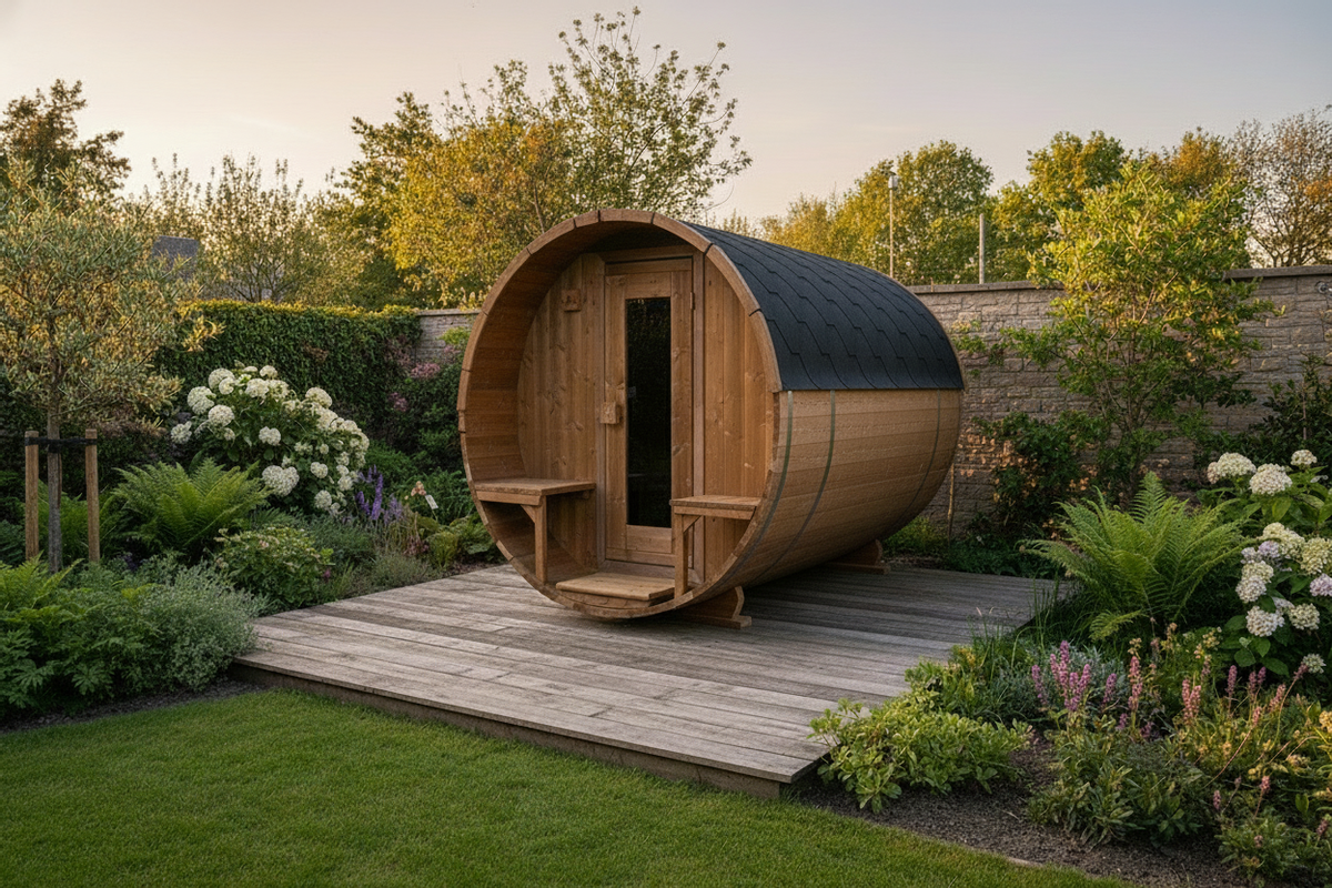 Thermowood elektrische barrelsauna - 180 cm