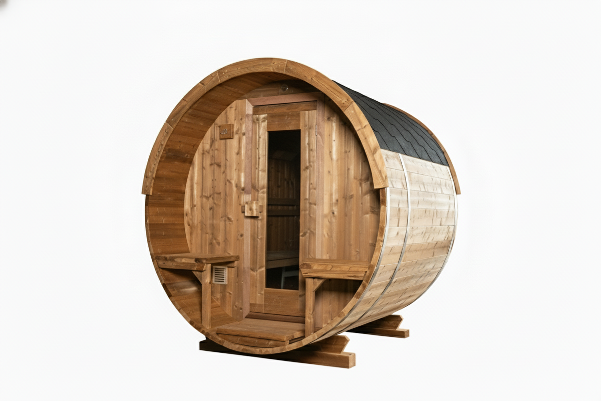 Thermowood elektrische barrelsauna - 180 cm