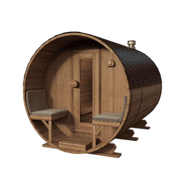 Thermowood elektrische barrelsauna - 180 cm