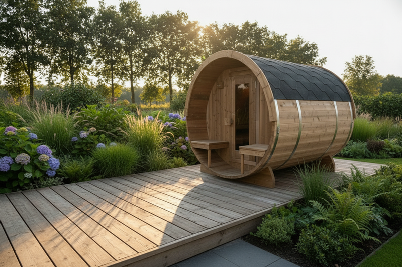 Thermowood elektrische barrelsauna - 180 cm