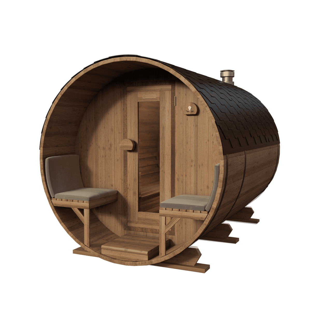 Thermowood elektrische barrelsauna - 180 cm