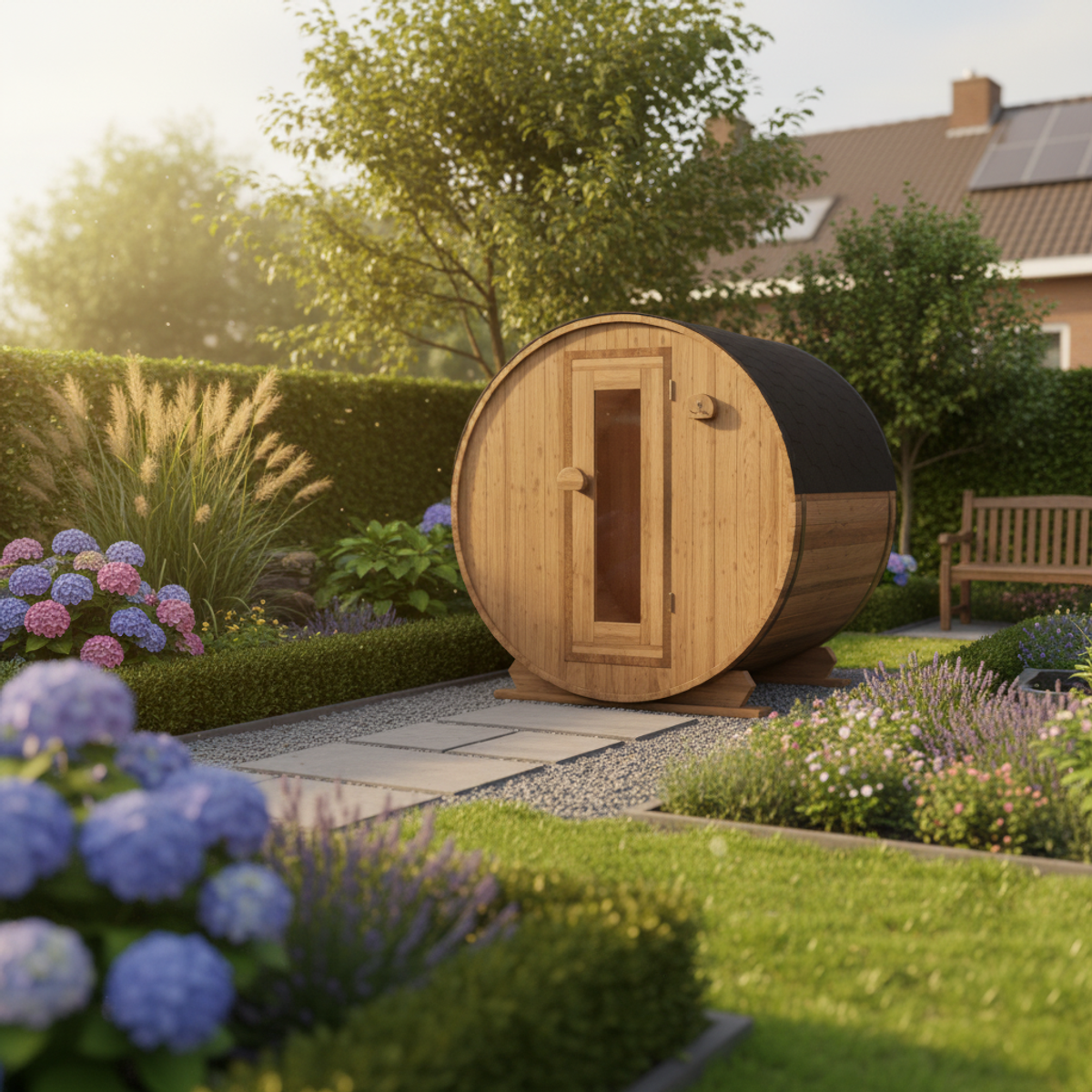 Thermowood elektrische barrelsauna - 140 cm