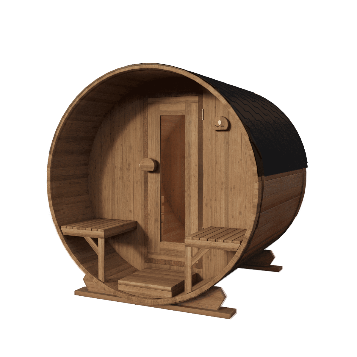 Thermowood elektrische barrelsauna  - 180 cm