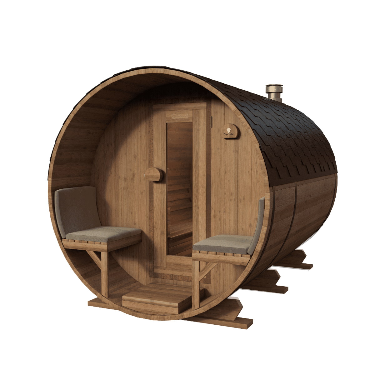 Thermowood elektrische barrelsauna  - 180 cm