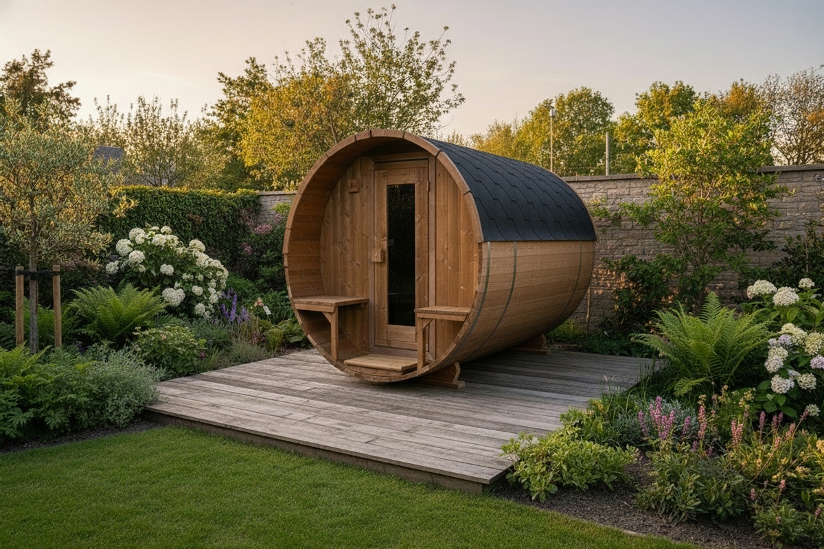 Thermowood elektrische barrelsauna  - 180 cm