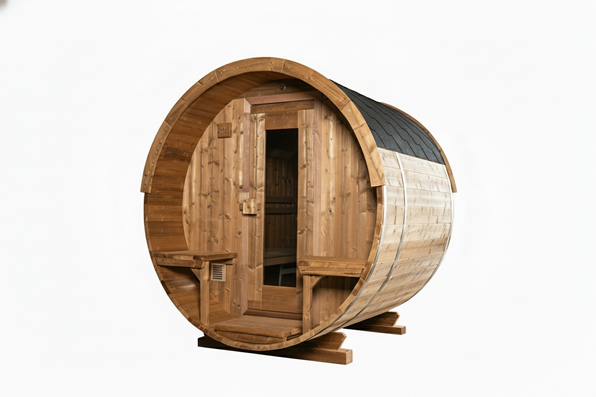 Thermowood elektrische barrelsauna  - 180 cm