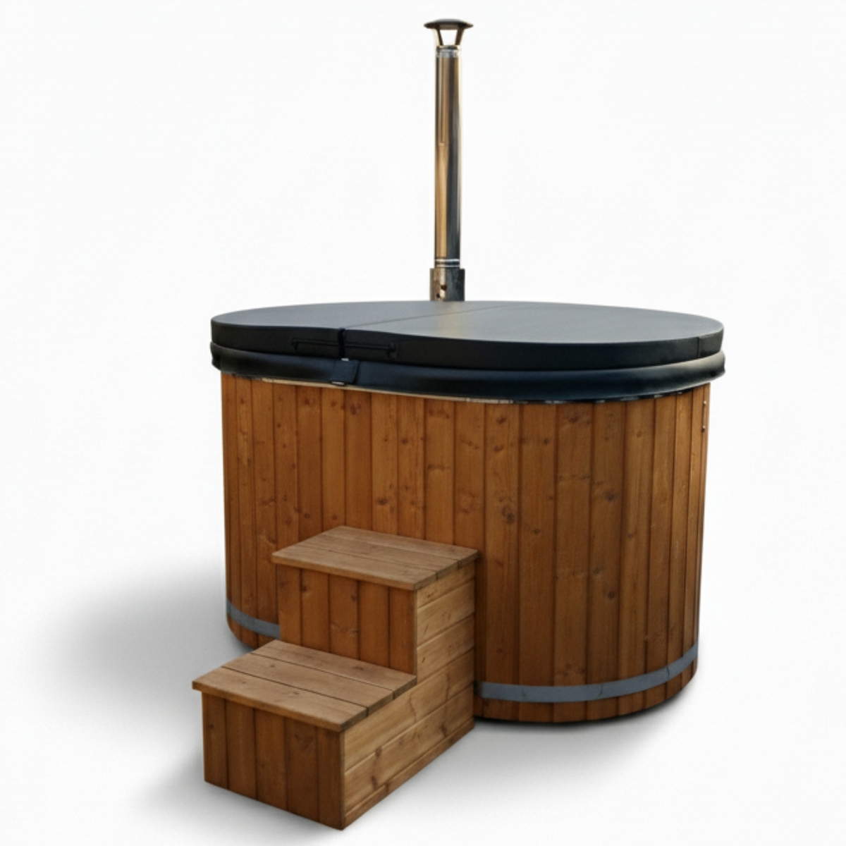 Houtgestookte hottub Intern - ovaal - 2 personen - Wit
