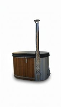 Houtgestookte hottub Intern - ovaal - 2 personen - Wit