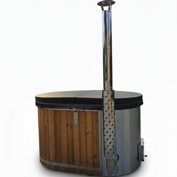 Houtgestookte hottub Intern - ovaal - 2 personen - Wit