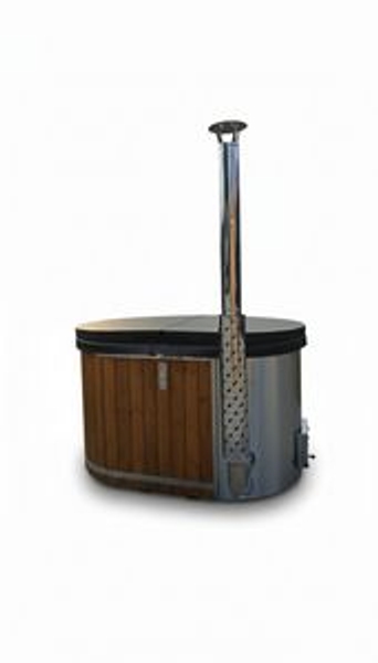 Houtgestookte hottub Intern - ovaal - 2 personen - Wit