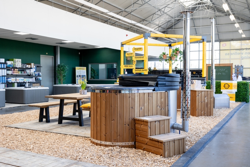 Houtgestookte hottub Intern - ovaal - 2 personen - Wit