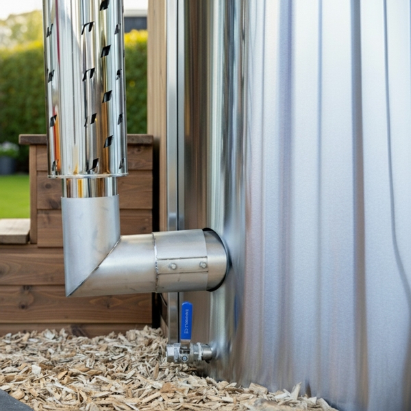Houtgestookte hottub Intern - ovaal - 2 personen - Wit
