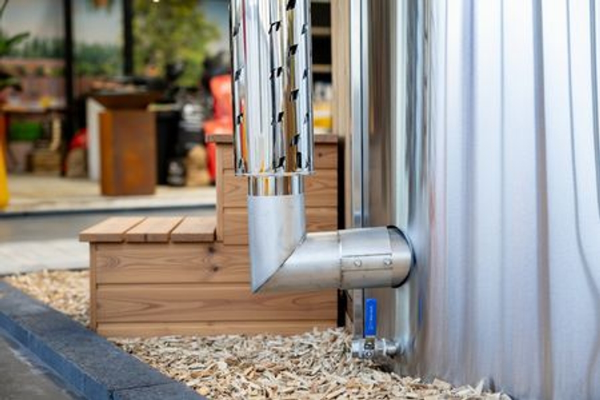 Houtgestookte hottub Intern - ovaal - 2 personen - Grijs