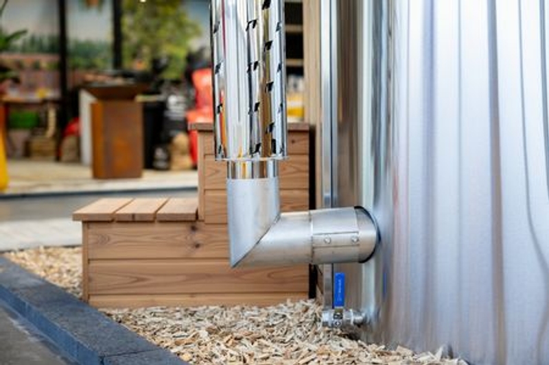 Houtgestookte hottub Intern - ovaal - 2 personen - Grijs