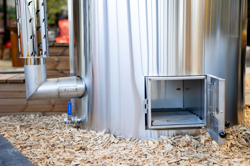 Houtgestookte hottub Intern - ovaal - 2 personen - Grijs