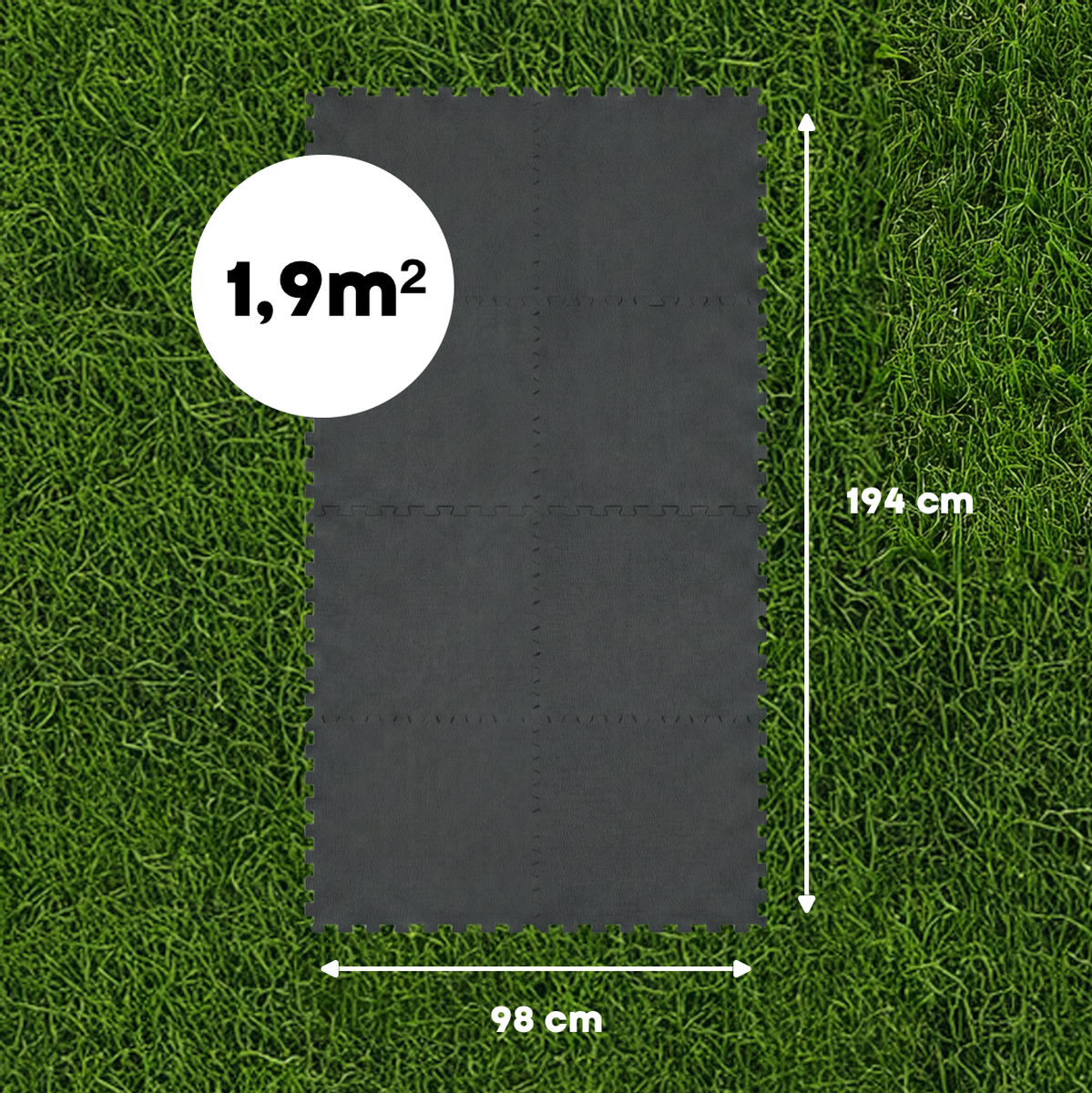 W'eau Premium zwembad ondertegels - Antraciet - 50 x 50 x 1,5 cm - 8 stuks