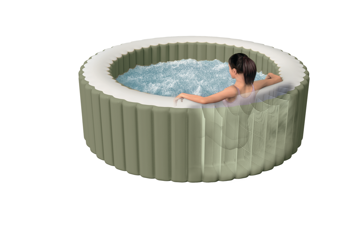 Intex Pure Spa Bubble massage Olive Green opblaasbare spa - 4 persoons