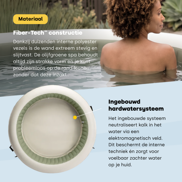 Intex Pure Spa Bubble massage Olive Green opblaasbare spa - 4 persoons
