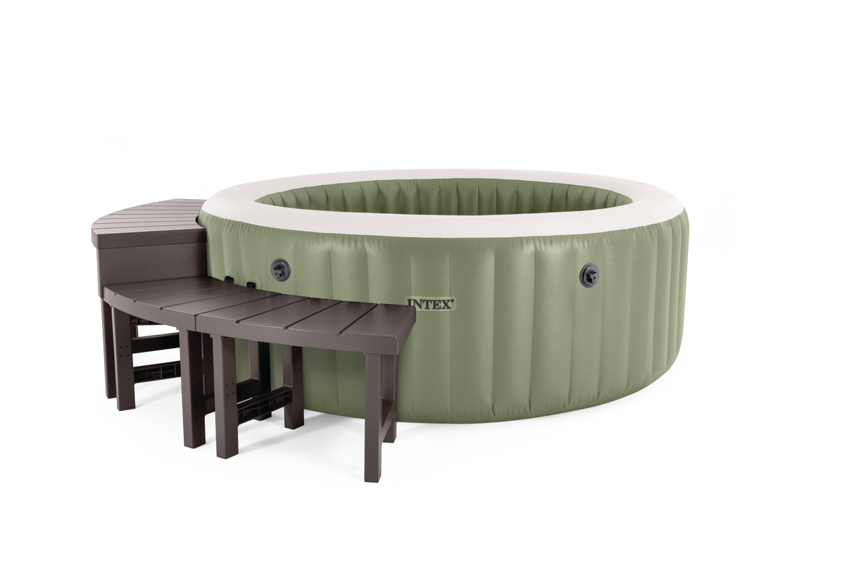 Intex Pure Spa Bubble massage Olive Green opblaasbare spa - 6 persoons
