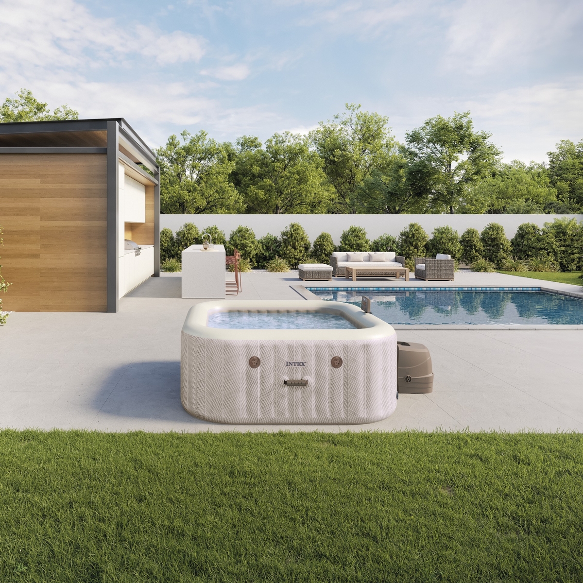 Intex Pure Spa Chevron Deluxe opblaasbare spa - 4 persoons