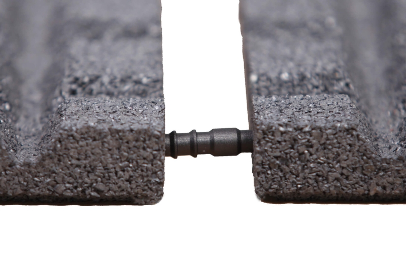 Rubberen spa ondertegels - 2 x 2 m - Zwart