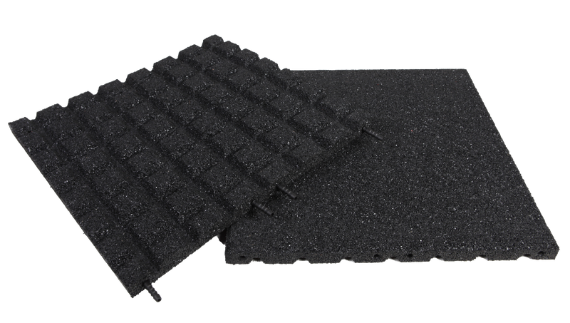 Rubberen spa ondertegels - 2 x 2 m - Zwart