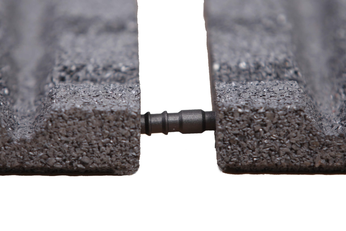 Rubberen spa ondertegels - 2,5 x 2,5 m - Zwart