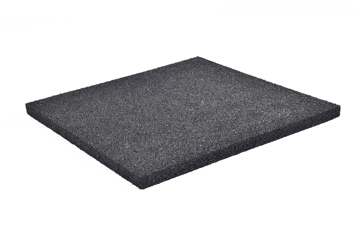 Rubberen spa ondertegels - 2,5 x 2,5 m - Zwart