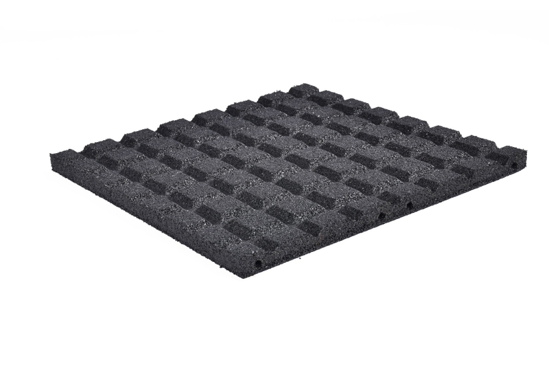 Rubberen spa ondertegels - 2,5 x 2,5 m - Zwart
