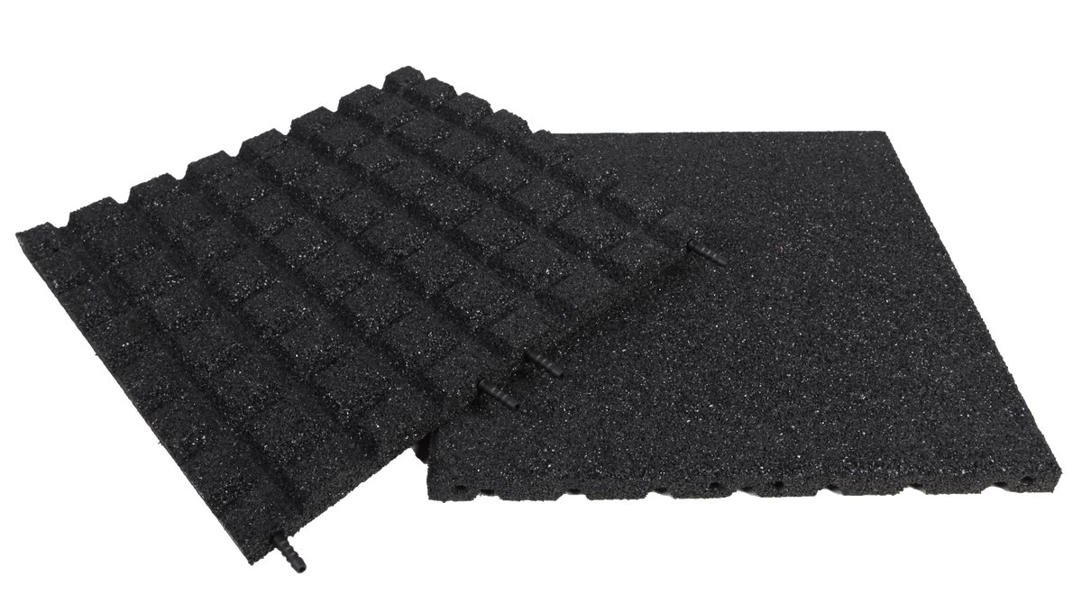 Rubberen spa ondertegels - 3 x 3 m - Zwart