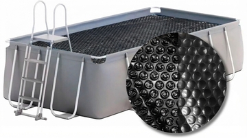 W'eau Premium solar cover rechthoekig - 975 x 488 cm (zeilmaat 960 x 466) - Zwart
