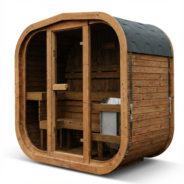 Thermowood elektrische mini cube sauna - 160 cm