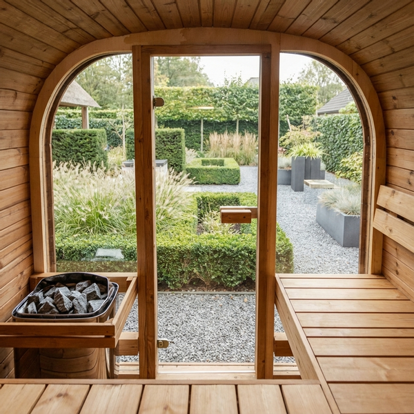 Thermowood elektrische mini cube sauna - 200 cm