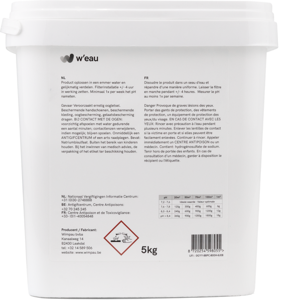 W'eau pH minus poeder - 5 kg