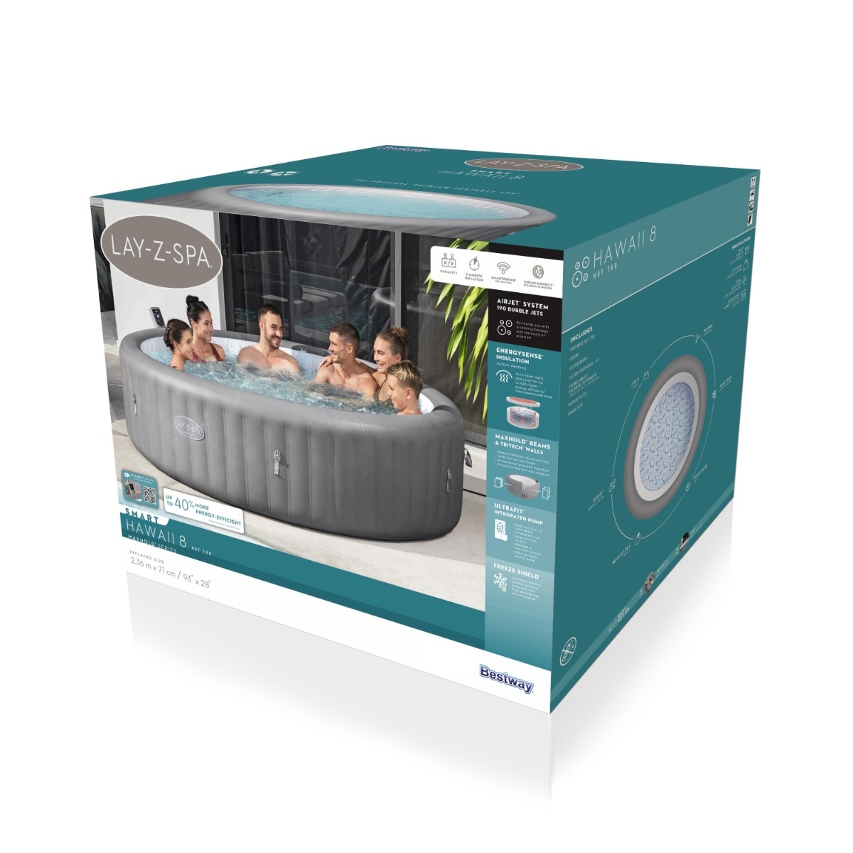 Lay-Z Spa Hawaii EnergySense Airjet opblaasbare spa - 8 persoons