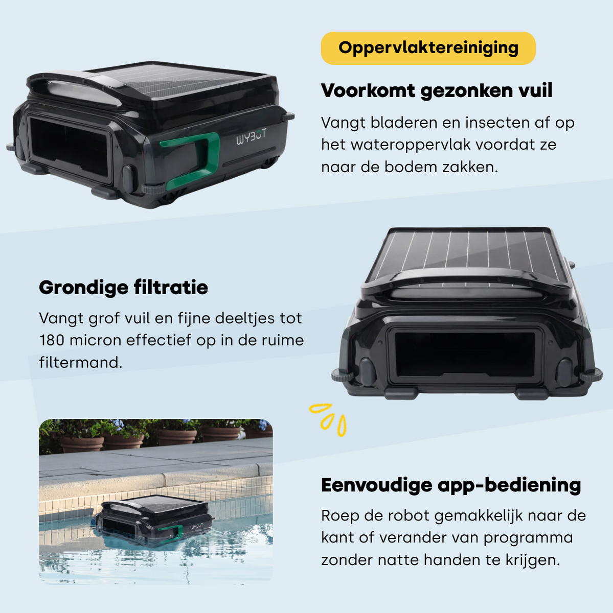 Wybot F1 skimmer zwembadrobot