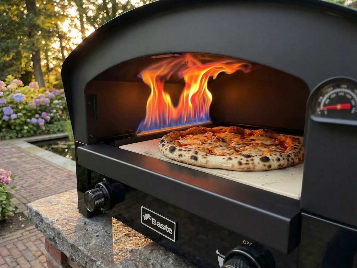 BASTE pizzaoven buiten gas 16 inch - RVS