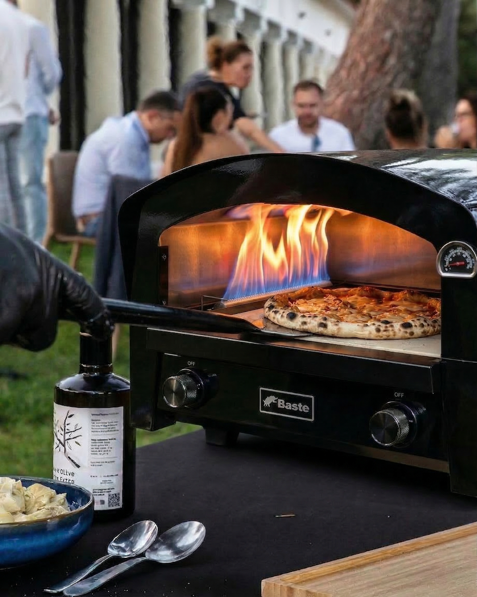 BASTE pizzaoven buiten gas 16 inch - RVS