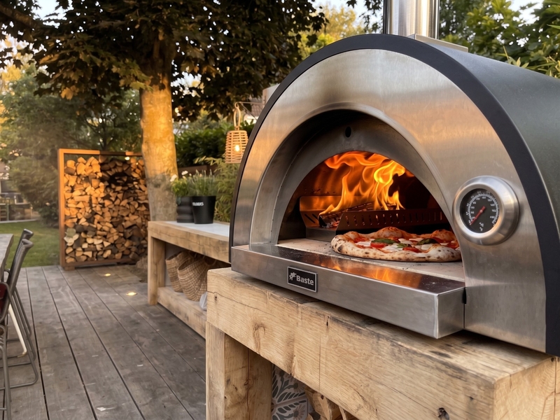 BASTE premium 60 pizzaoven buiten houtgestookt - RVS