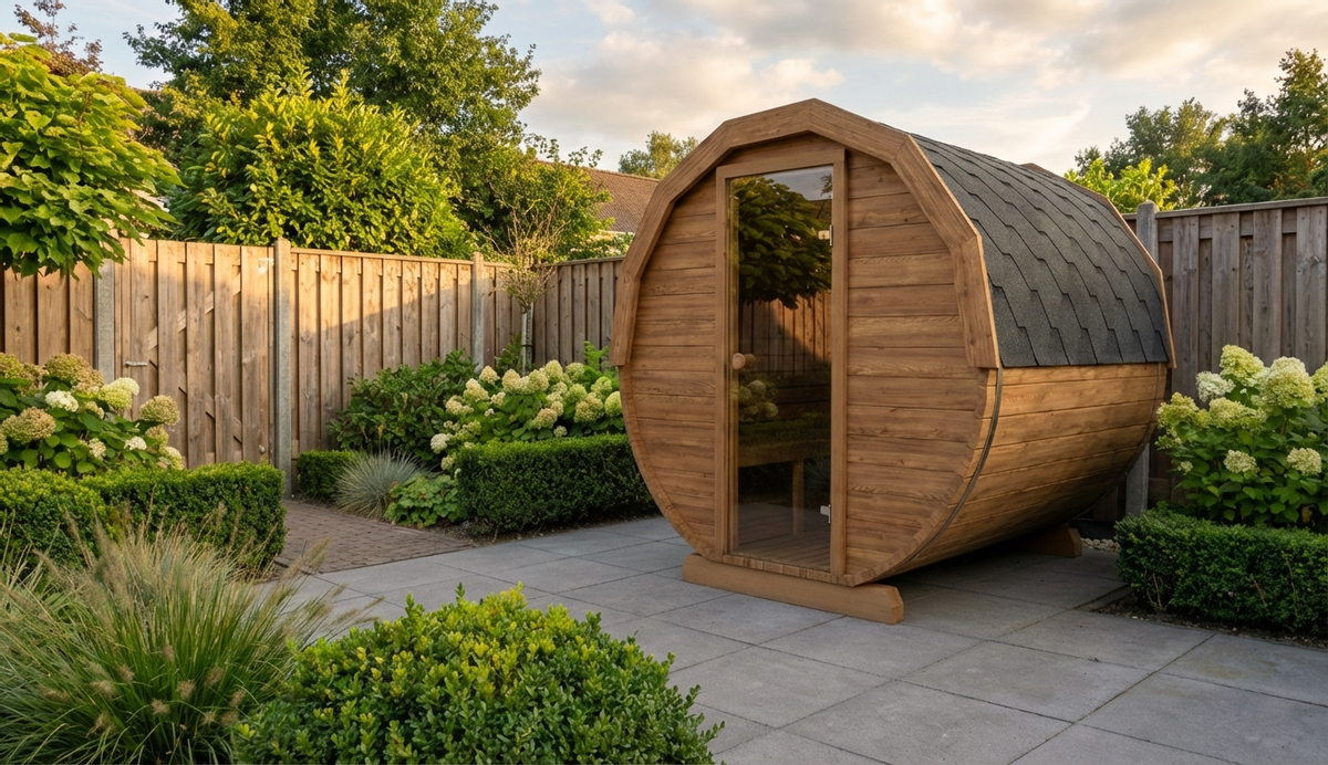 Thermowood houtgestookte barrelsauna - 6 personen