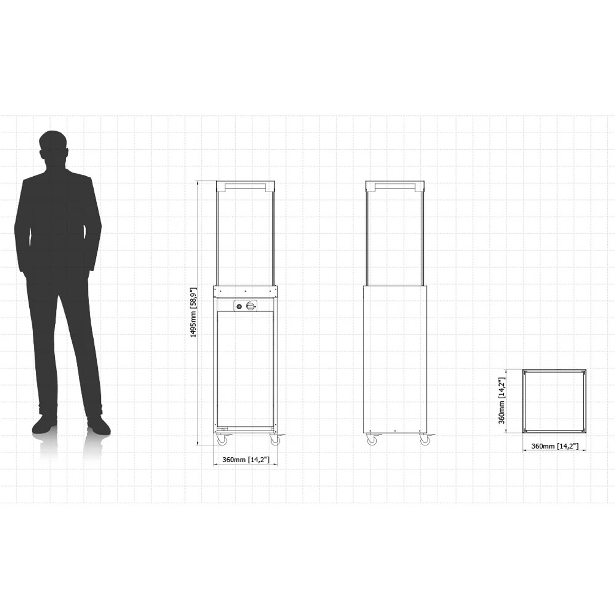 Planika Faro gas terrasverwarmer met beschermhoes - Grijs