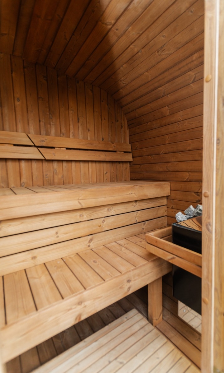 Thermowood elektrische cube sauna - 3 personen voorgemonteerd