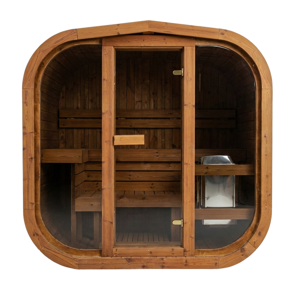 Thermowood elektrische cube sauna - 3 personen voorgemonteerd