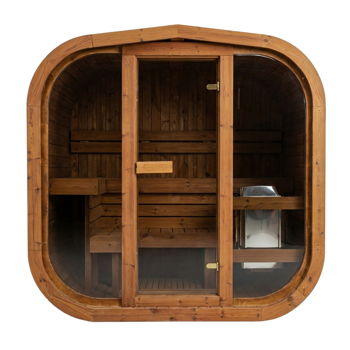 Thermowood elektrische cube sauna - 4 personen voorgemonteerd