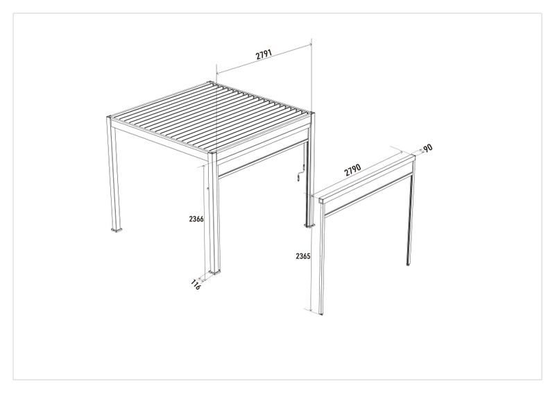Orion windscherm 300 cm  - Wit