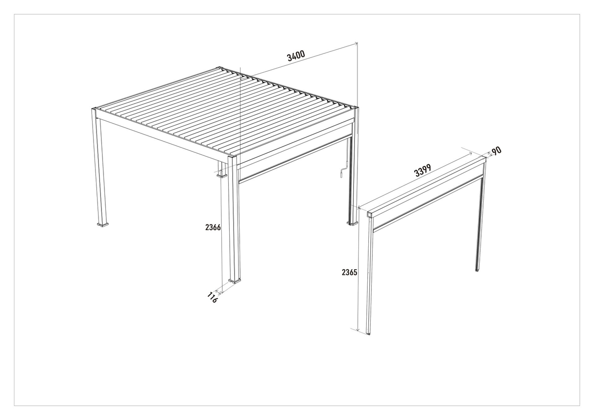 Orion windscherm 360 cm  - Antraciet