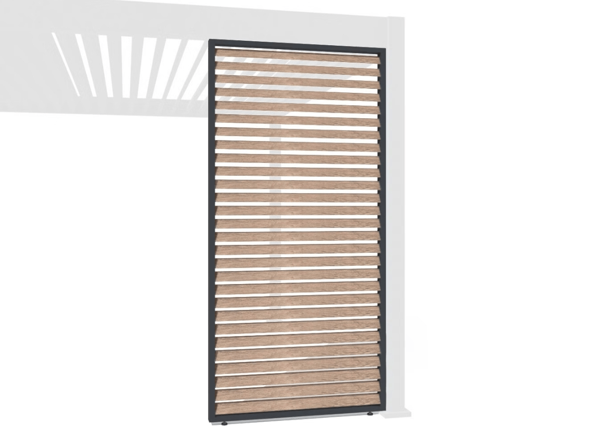 Orion schutterpaneel vast horizontaal 300 cm - Antraciet/hout