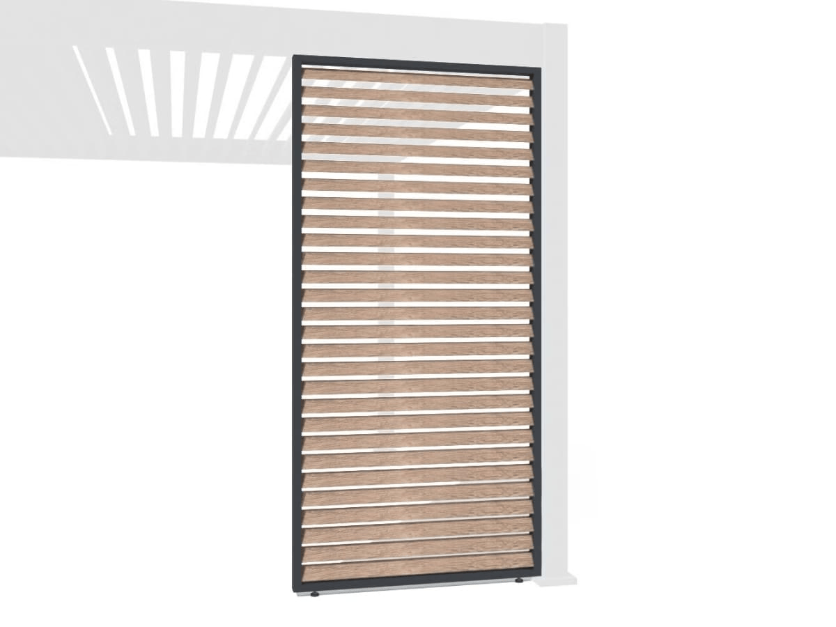 Orion schutterpaneel vast horizontaal 360 cm - Antraciet/hout